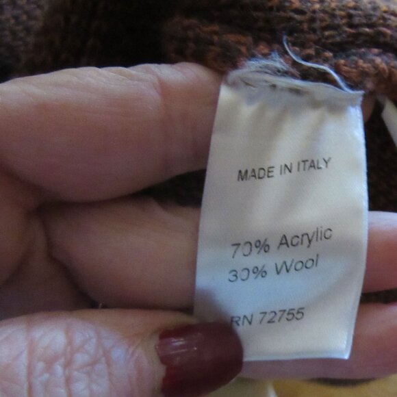 Gio & Gio Made in Italy Brown Knit Long Sleeve Button Down Long Cardigan Small - Picture 6 of 7